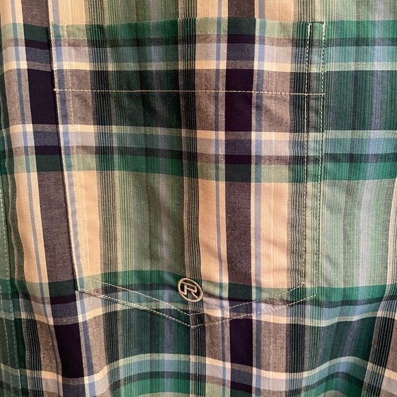 Roper Blue Plaid with Pocket Button Down Collar Shirt Size Large - Picture 6 of 9